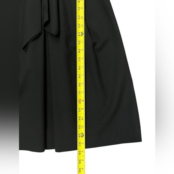 Theory Tie Front Kenza Dress Sleeveless Black Pleated V Neck A Line Womens 6 - Picture 6 of 6
